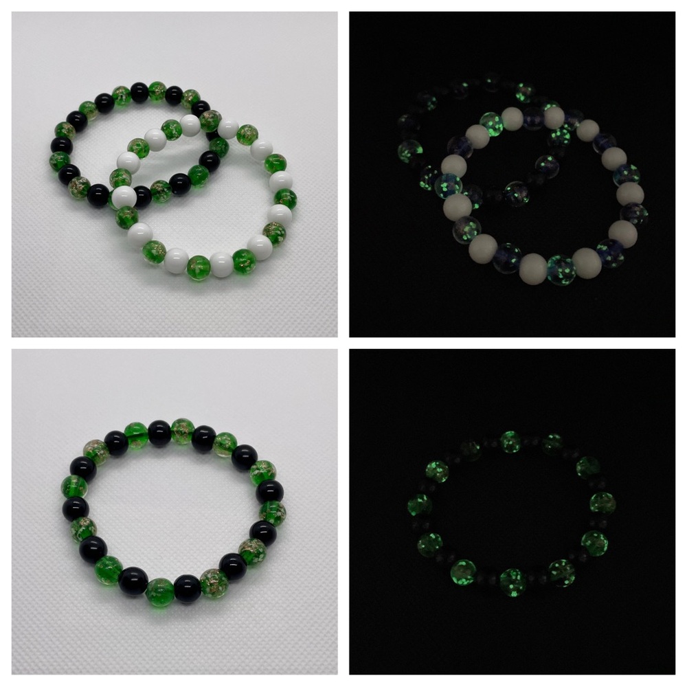 Glow In The Dark 2 Piece Bracelet Set ~ Green